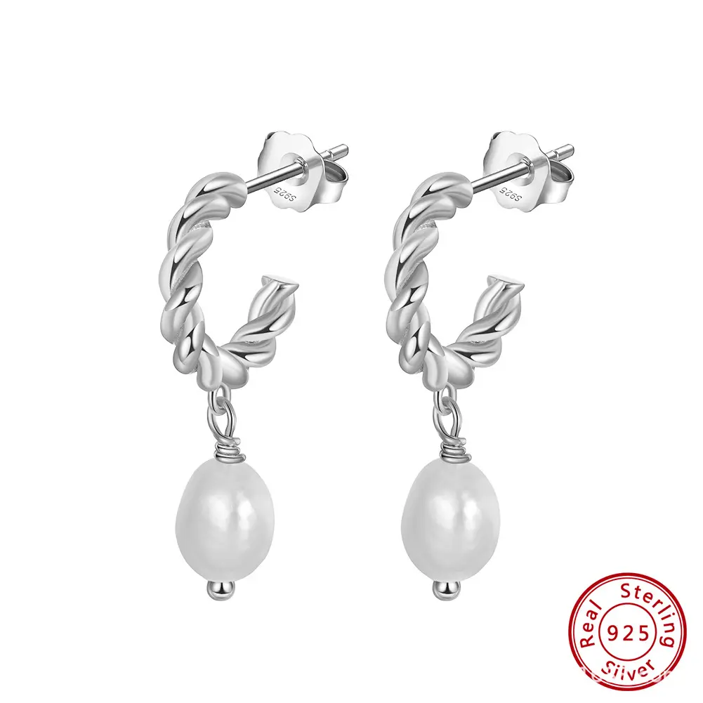 925 silver pearl earring fine jewelry gold plated 925 sterling silver freshwater pearl earrings pearl jewelry set women