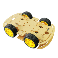 Kit de châssis de voiture robot intelligente 4WD en plaque acrylique avec encodeur de vitesse et boîte à batterie pour l'apprentissage de la robotique télécommandée DIY