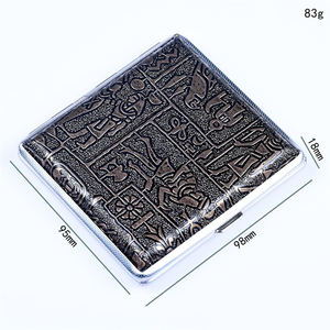 Étui de rangement en métal pour hommes, étui à sangles élastiques pour 20 pièces étui à cigarettes en <span class=keywords><strong>cuir</strong></span> Pu étui à cigarettes gravure - Product Image 5