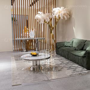 <span class=keywords><strong>Console</strong></span> de table <span class=keywords><strong>en</strong></span> acier argenté, <span class=keywords><strong>en</strong></span> verre avec miroir, meubles de salon, style de luxe, <span class=keywords><strong>en</strong></span> marbre noir - Product Image 3