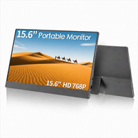 Moniteur portable AHXJKA 15,6 pouces, 2 écrans, 1366x768 HD 60Hz, station de travail multi-écrans USB-C pour Win Mac Gaming