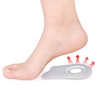 Semelles en silicone demi-taille YEBEI Coussin dorsal d'absorption des chocs de massage avec fonction de particules concaves Semelles en silicone souple pour chaussures