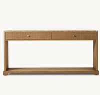 Meuble de salon de style américain moderne Table console en marbre Table console en bois massif