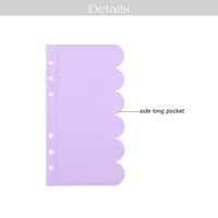 Hongbo Vente chaude 4 couleurs PVC carte/pochettes pour 6 anneaux A6 classeurs comme produits de classement avec 1 poche longue latérale