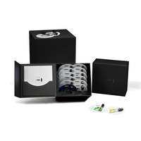 Impression personnalisée Kit de bouteilles de parfum de luxe de marque noire Boîte en carton Ensembles de découverte de parfum de 1.5ml Boîte d'emballage ciel et terre