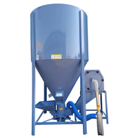 Mélangeur-broyeur vertical auto-aspirant adaptable pour matériaux humides et secs, capacité 500 kg, pour le traitement des céréales sèches et des matières premières ensilées humides