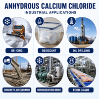 Chlorure de calcium anhydre en poudre, haute pureté, qualité industrielle, produit chimique