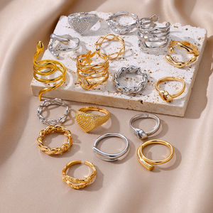 Nuevo Anillo Abierto en Forma de Serpiente, Tendencia de Moda, Estilo Simple para Mujer, Anillo de Acero Inoxidable, Adorno Combinado, Venta al Por Mayor - Product Image 5