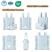 Sac de poussette matelassé en coton, organisateur universel pour poussette, sac fourre-tout multifonctionnel à volants pour maman, vente en gros