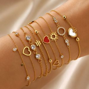 Pulsera de Cadena Clásica y Moderna de Acero Inoxidable con Baño de Oro de 18K y Circonitas, Regalo para Mujer - Product Image 3