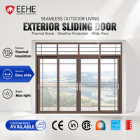 Porte coulissante extérieure en aluminium certifiée CE EEHE, double vitrage, pour jardin, villa, terrasse