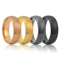 Bague en tungstène martelée pour hommes, bracelet de mariage en or Rose 2mm 4mm 6mm 8mm