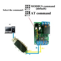 Carte de commutation de relais R428A01 2 en 1 RS485 & RS232(TTL) et Modbus RTU, PC USB COM UART, 1 canal 12VDC