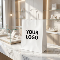 Sac en papier kraft marron personnalisé pour boutique de vêtements, sac cadeau avec poignées en corde de coton, idéal pour bougies artisanales
