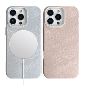 Étui de téléphone en cuir PU de luxe à motif soyeux pour iPhone 13 14 15 16 <span class=keywords><strong>Pro</strong></span> Max, coque magnétique pour téléphone portable pour iPhone - Product Image 4