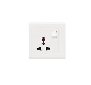 New 2020 Series UK 13A Multi Socket 15A Wall Socket Pc Material Red Copper With Neon