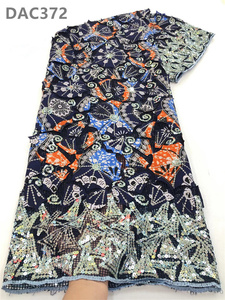 Vải Ren Laser Sáp Ankara Polyester Vải Tuyn Vải Ren Thêu Kim Sa Cho Trang Phục - Product Image 5