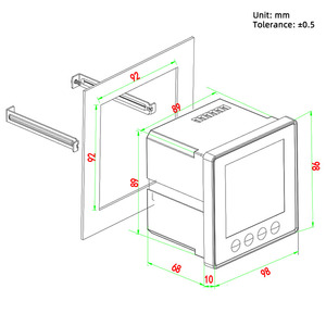 Thông minh năng lượng Meter LCD hiển thị 3 giai đoạn kWh RS485 modbus rtu điện Analyzer với bảo vệ tiếp sức - Product Image 5