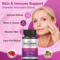 Complément de collagène en capsules, végétalien, antioxydant naturel, soutien beauté avec acide hyaluronique et vitamine C pour les cheveux, la peau et les ongles