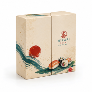 Caja de Cartón para Sushi de Primera Calidad, Preensamblada con Materiales Reciclados, Elegante y Lujosa para Catering VIP, Empaque para Regalos - Product Image 1