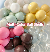 Coque de boule vide ronde en TPR colorée de 4 cm pour jouet à presser DIY, jouet anti-stress souple fait main avec couvercle