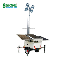 Tour d'éclairage solaire portable 4/6*100w LED Projecteurs mobiles à énergie solaire Remorque pour stades sportifs