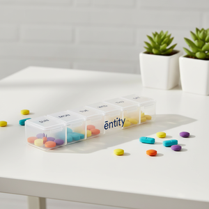 Boîte à pilules transparente en plastique carrée LS RYH05 pour la famille, organiseur transparent pour médicaments, étui rectangulaire pour 7 jours - Product Image 1