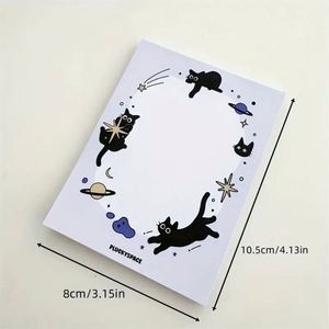 Black <b>Cat</b> Space-Themed Sticky Notes Cute Patterns on Paper for Office School Home Use for Back-to-School Season - Product Image 4