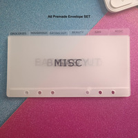 Réutilisable Flexible givre plastique transparent préfabriqué A6 onglets budget classeur diviseur sac d'argent personnalisé 6 onglet enveloppe à monnaie