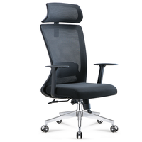 Chaise de bureau exécutive ergonomique contemporaine en maille, pivotante, réglable, avec vérin à gaz, pour bureau à domicile, hôpital, hôtel