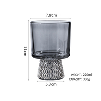 Nouveau Design vente en gros de haute qualité diamant Style nordique Transparent or cristal verre à boire poignée diamant verre à vin tasse