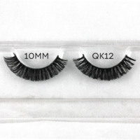 QK12 faux cils et outils 3d faux vison 10mm C D boucle volume bande cils avec plateau russe bande cils