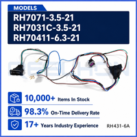 Adaptador OBD2 de 16 pines con múltiples salidas RH70411-6.3-21 para cableado de alimentación de registrador de datos ECU, conector automotriz (modelo 7071-3.5-21)