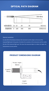Sensor de Termômetro Infravermelho de Alta Precisão 4-20mA Sonda Transmissora de Medição de Temperatura - Product Image 5