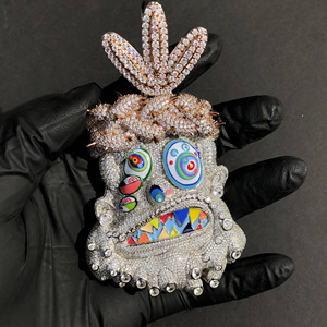 Ciondolo in smalto personalizzato Iced Out con Gesù in stile Hip Hop Rapper <span class=keywords><strong>Travis</strong></span> <span class=keywords><strong>Scott</strong></span>, divertente ciondolo in smalto con Gesù cartone animato per rapper - Product Image 6