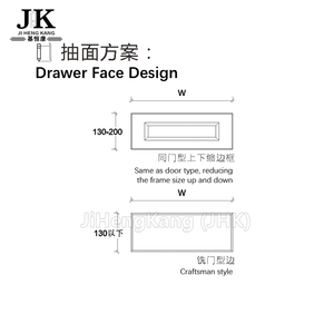 JHK-CD008 Cửa Tủ Bằng Mây Trơn 2 Cửa Nhà Bếp Bằng PVC <span class=keywords><strong>Mdf</strong></span> - Product Image 3