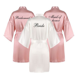 Robes en satin de soie personnalisées, pour <span class=keywords><strong>demoiselle</strong></span> <span class=keywords><strong>d</strong></span>'<span class=keywords><strong>honneur</strong></span>/mariage, couleur rose, - Product Image 3