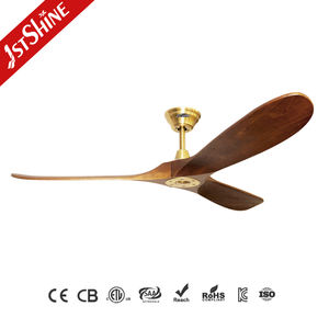 Ventilador de techo moderno de 220V, 3 aspas de madera maciza, 1 unidad - Product Image 1