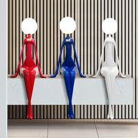Lampe de table en résine avec sculpture de fille assise PM, décoration créative pour salon, lampe sur pied, lampe de bureau abstraite pour hôtel et bureau de vente