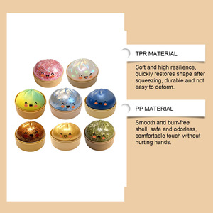 Cute Cartoon Dumpling Squishy Toys TPR Material <b>Gift</b> Box Packaging Sparkle Glitter Faces Soft Slow Rising Stress Promotional - Product Image 4