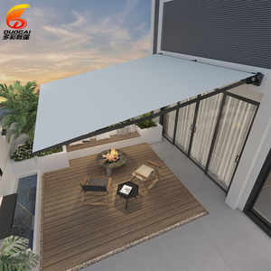 Auvent rétractable <span class=keywords><strong>motorisé</strong></span> de grande taille 5M, fabricant d'auvents de protection solaire extérieurs avec éclairage LED - Product Image 1