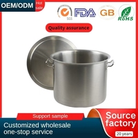 Gros d'usine personnalisé grand stock en acier inoxydable marmites à soupe pour restaurant commercial cuisson fond composite verre gaz