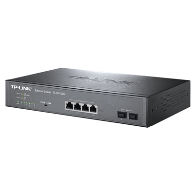 TP-LINK TL-SH1206 2.5G/1Gbps RJ45 Ports 10 Gigabit Ethernet Uplink Switch with 2.5Gbps Transmission Rate Wire-Speed Forwarding