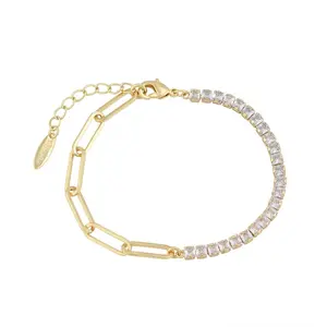 A00822425 Xuping jewelry All over the sky shining splicing style light luxury design fashion 14K gold women's bracelet