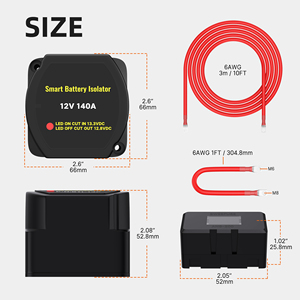 ชุดอุปกรณ์แยกแบตเตอรี่อัจฉริยะ Bulk Rohs CE 140A แบบคู่ พร้อมสวิตช์ตัดแบตเตอรี่ 12 โวลต์ และที่ใส่ฟิวส์ MIDI สำหรับยานยนต์ เรือ และรถบ้าน - Product Image 3