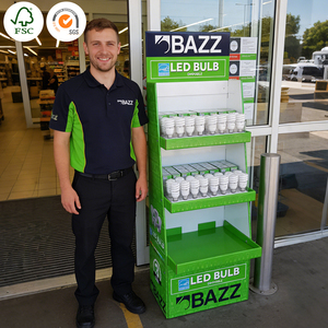 Exhibidores de Cartón Modernos, Giratorios, Portátiles y Compactos, Personalizados, para Mostrador, Publicidad <span class=keywords><strong>en</strong></span> Supermercados, Promociones, Cosméticos - Product Image 2