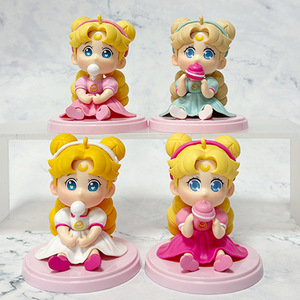 Figurine d'<span class=keywords><strong>enfance</strong></span> de Sailor Moon Usagi, version mignonne Q, avec chewing-gum et glace, plusieurs poses, robes colorées, décoration d'anime - Product Image 3