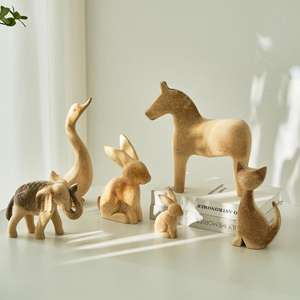 วัสดุไม้เปล่าสำหรับงาน DIY ระบายสี รูปสัตว์น่ารัก ของตกแต่งบ้าน ของตกแต่งโต๊ะทำงาน สีขาว ไม่ลงสี ดิบ - Product Image 1