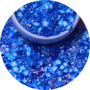 Blues Star Polymer Clay Fishbowl Beads Sprinkles Slices for Crafts Making Phone Decor DIY Scrapbooking