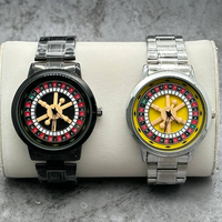 Montre-bracelet de luxe Lihe 1182 en acier inoxydable pour homme, étanche, à quartz, motif « Dieu des joueurs » et « Roulette russe », porte-bonheur